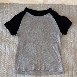 Brandy Melville Classic Gray and Black Short Sleeve Tee